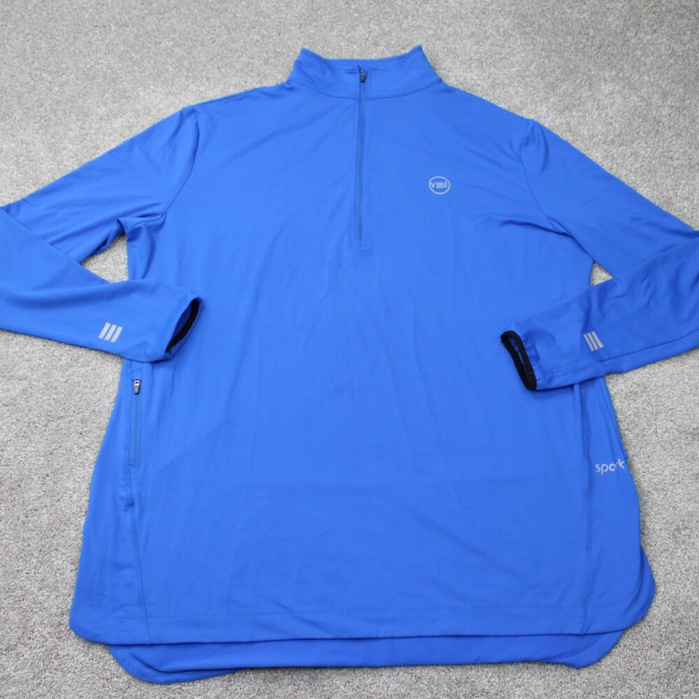 Veil Spark Sweatshirt Mens 2XL XXL Royal Blue‎ 1/2 Zip Performance Athletic L/S